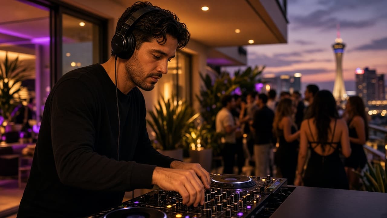 DJ setup at a private Austin event