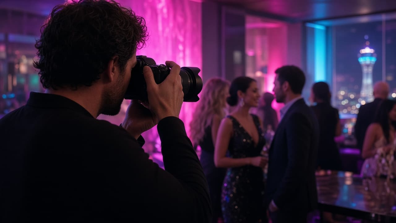 Photographer capturing a Austin party